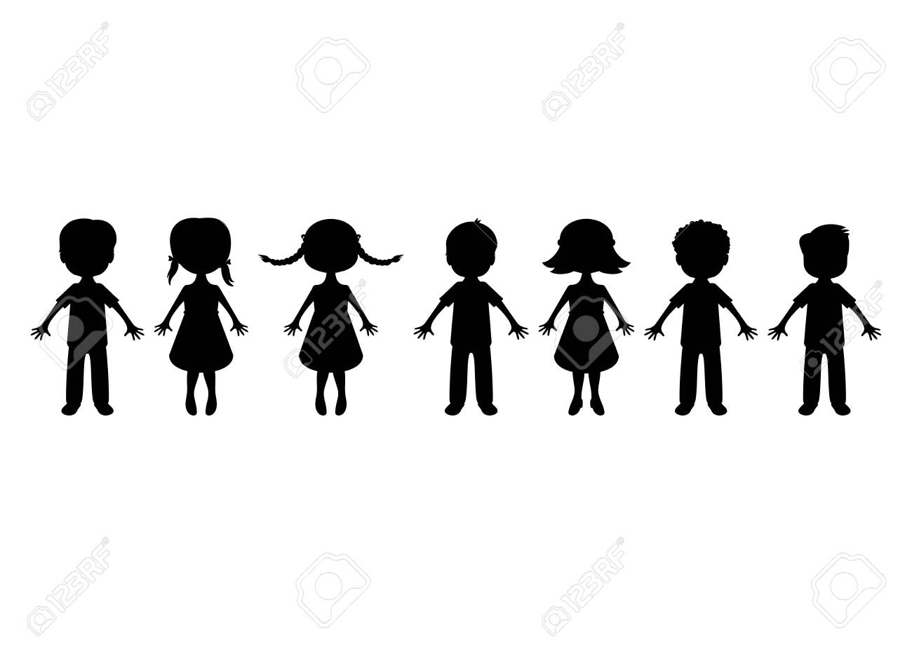 Featured image of post Children Vector Black And White