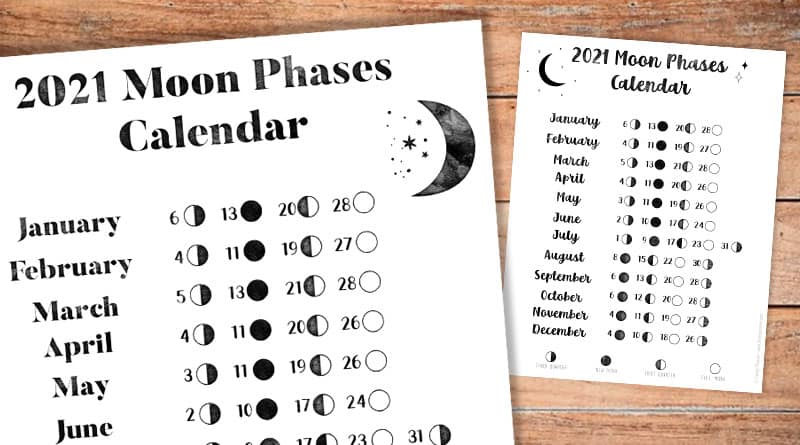 Featured image of post Moon Calendar 2021 Free Printable