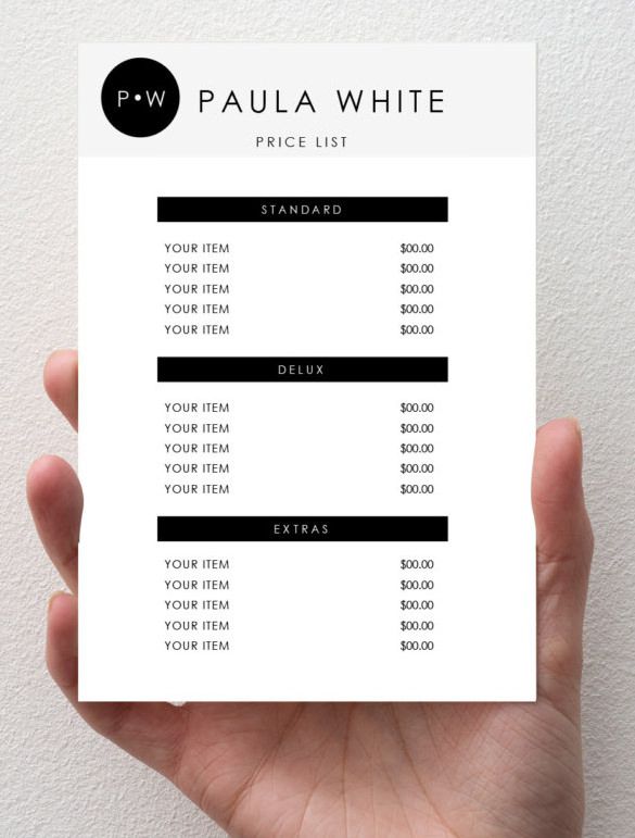 Featured image of post Price List Design Ideas