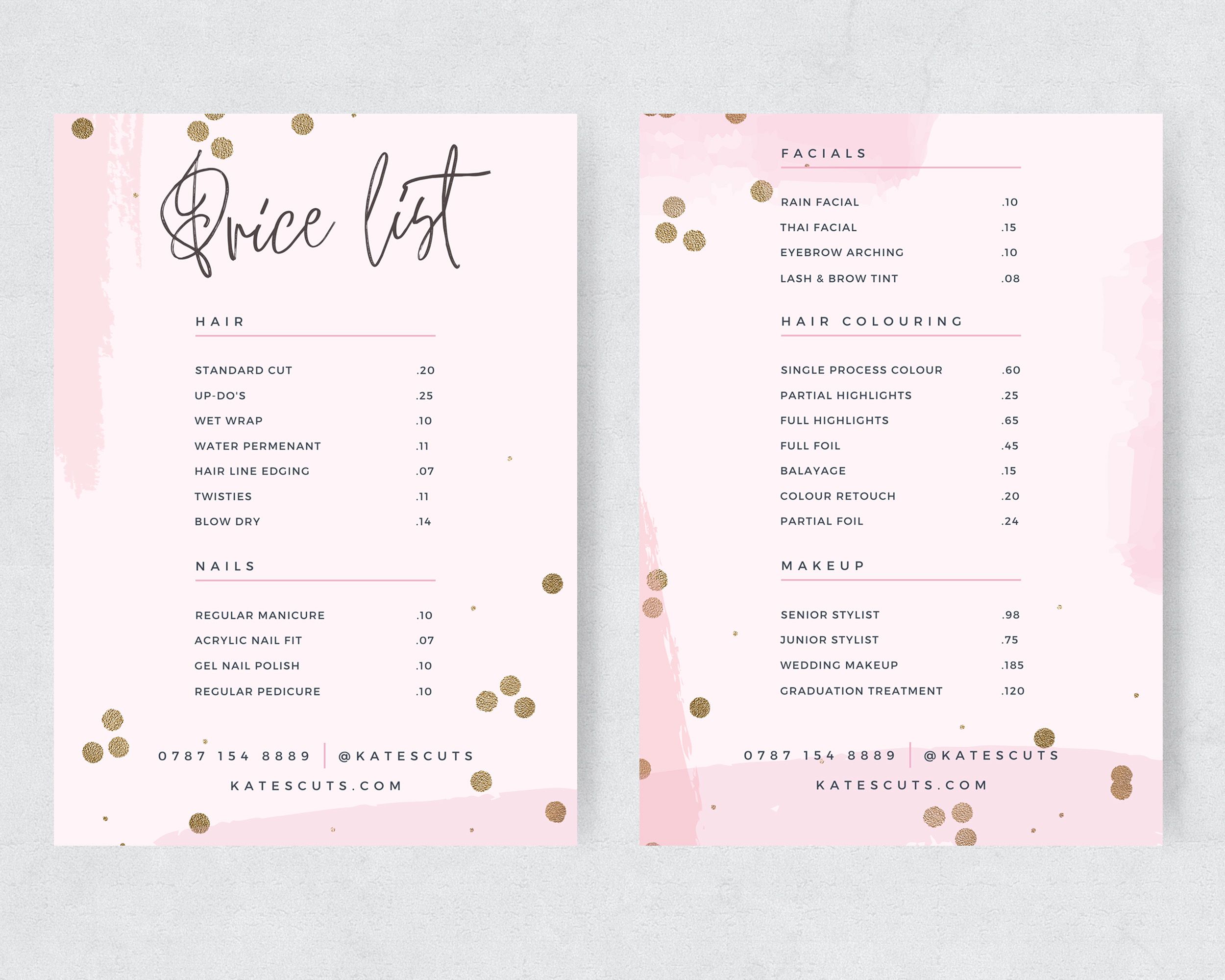 Featured image of post Price List Design Pink