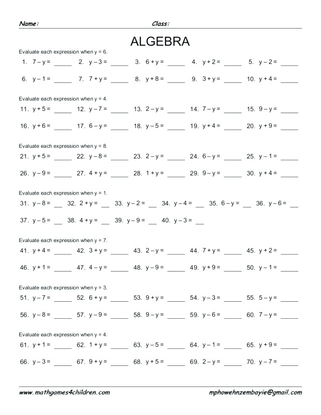 Featured image of post Simplifying And Evaluating Algebraic Expressions Worksheets Pdf